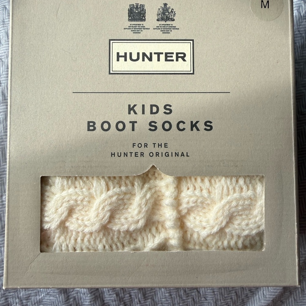 Hunter Kids Cable Knit Boot Socks in Cream